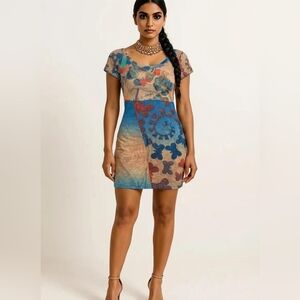 Y2K Butterfly Patchwork Mini Dress By smash